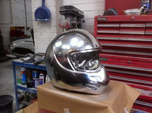 Silver Racing Helmet