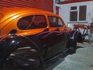 Black and Orange Custom V8 Beetle
