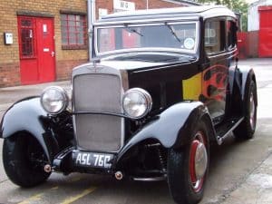 Austin-A10 Black with flame detail
