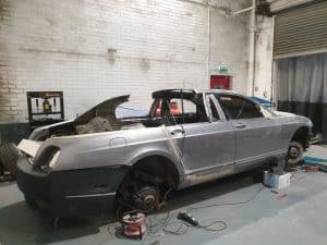 Work being carried out on Bentley flying Spur Decadence