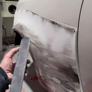 Pro Blocks car sanding block on car panel