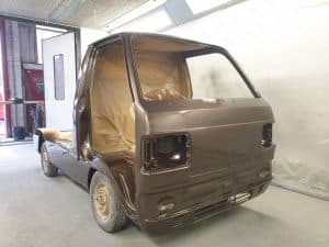 Gleaming paint job on Honda acty pick up truck