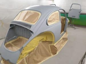 rear view of pain job on classic beetle with DC Customs