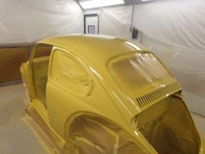 specialist yellow paint job on beetle classic
