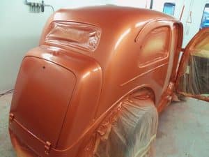 Ford Anglia repainting orange