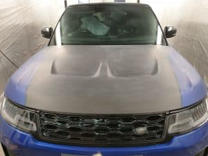 SVR Range Rover Bonnet customisation in progress