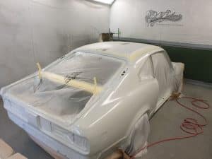 Mazda RX3 car repainting process