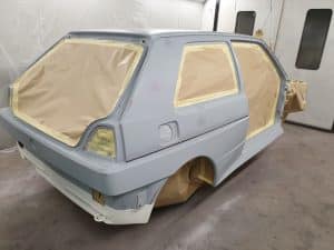 MK2 Golf Rallye repainting in progress