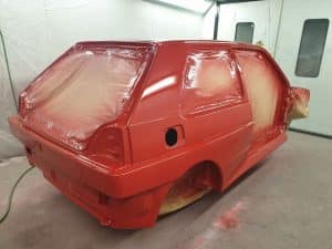 MK2 Golf Rallye repainting process