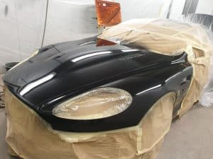 Aston Martin DB9 hood repainting
