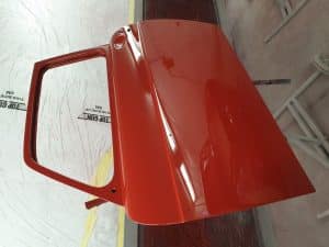 process of red Volkswagen Notchback customisation