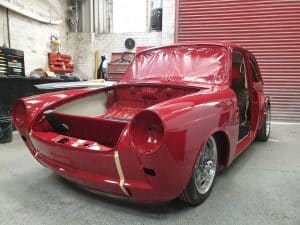 red Volkswagen Notchback customisation