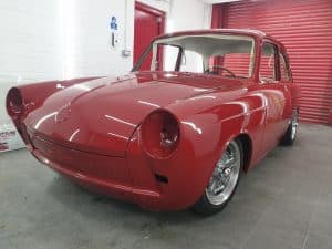 red Volkswagen Notchback repainting