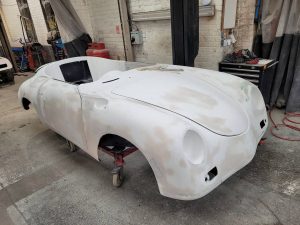process of Porsche Speedster repainting